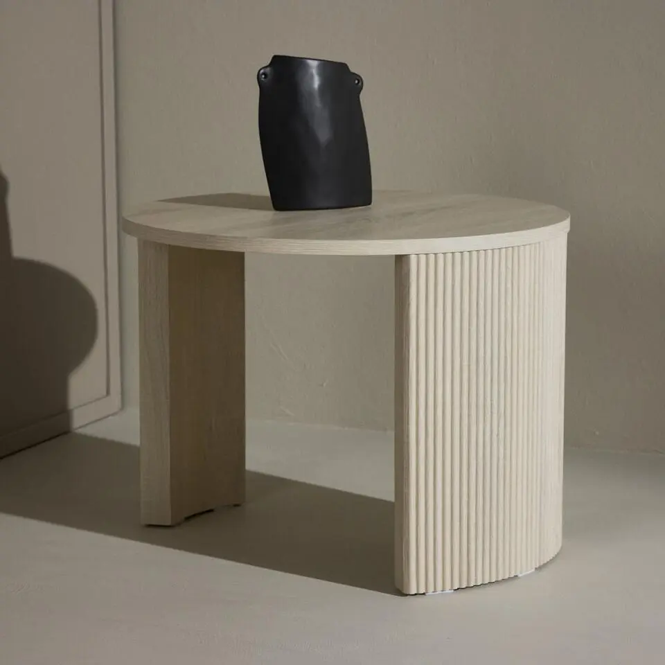 Salontafel Rond - Naturel MDF - 60x60x45cm - Bristol