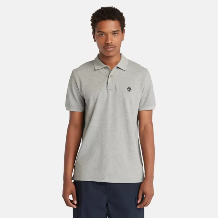 Polo en piqué Millers River pour homme en gris