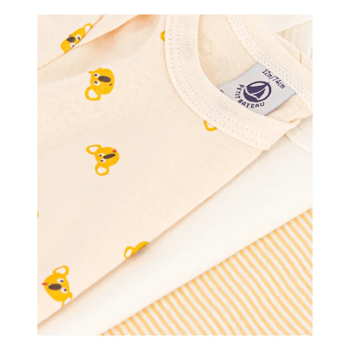 Petit Bateau Lot 3 Bodies Koala | Beige