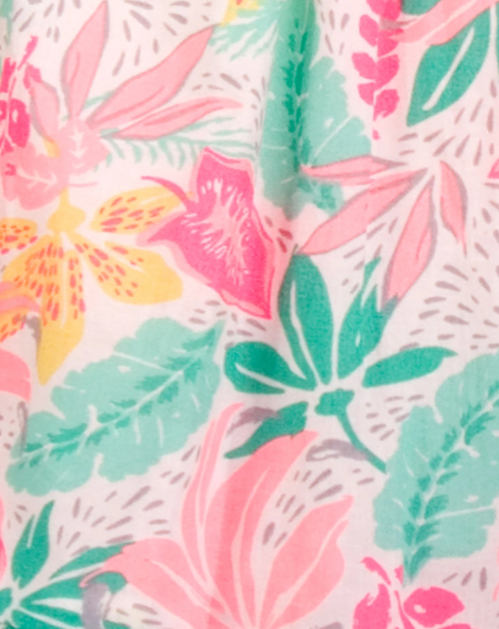 Trägerkleid TROPICAL FLOWERS in neon coral