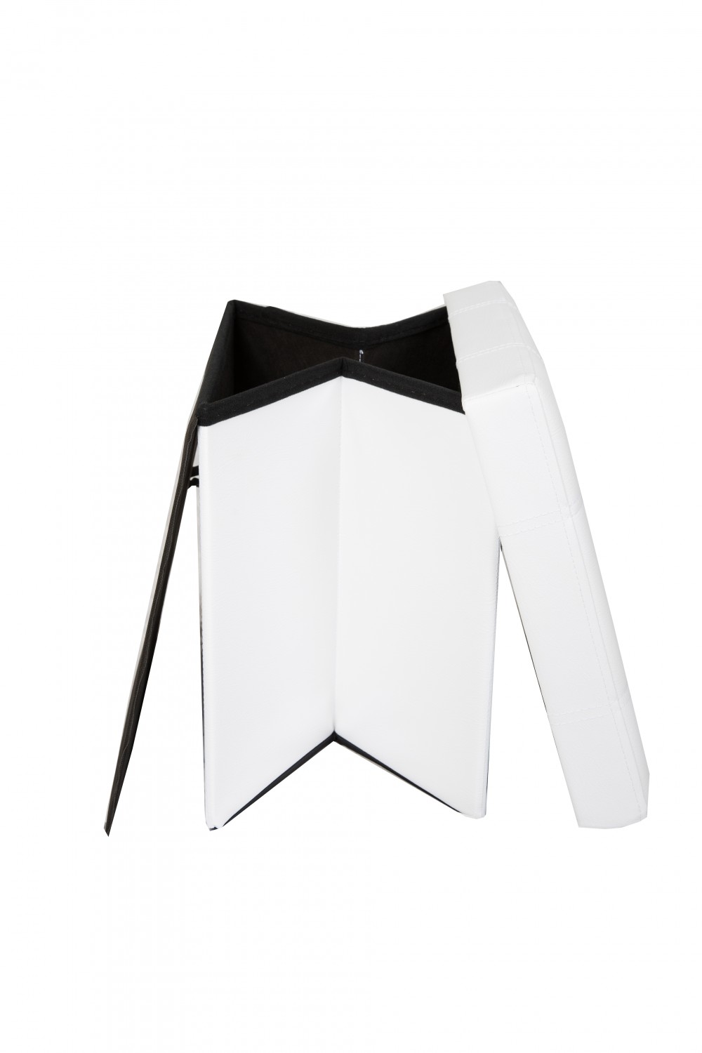Sitzwürfel Leder BEN 38 x 38 cm weiss