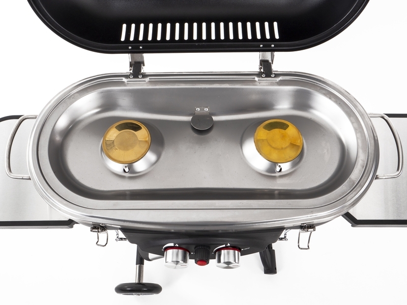 Trolley 2-Flamm-Gasgrill mit Zündsicherung - 50 mbar