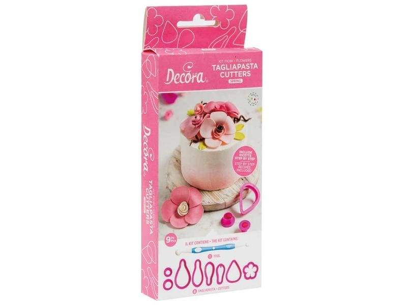 Decora Prägerform Blumen Rosa Ausstechformen Set