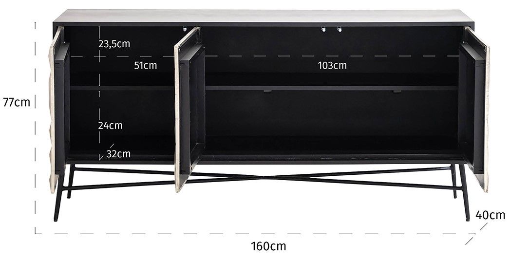 Dressoir 7685 Tetro B160 x D40 x H76 cm