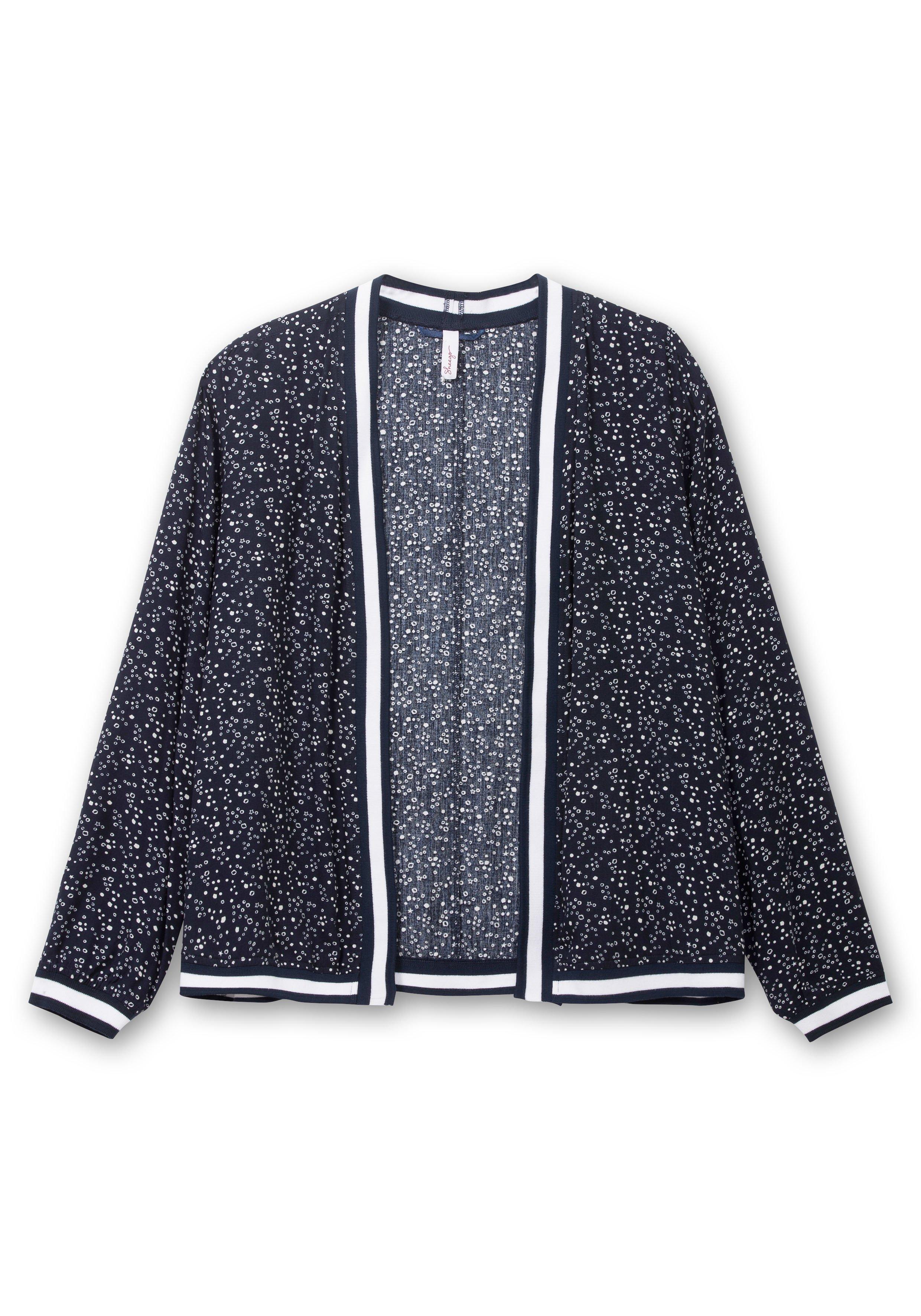Verschlusslose Blousonjacke mit Minimalprint