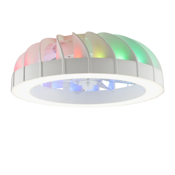Brilliant plafondventilator Fanora met lamp en RGB functie 30W wit