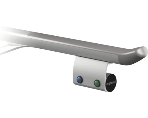 Pressalit PLUS / SELECT spoelknop, mat aluminium zilver, op batterijen R9342