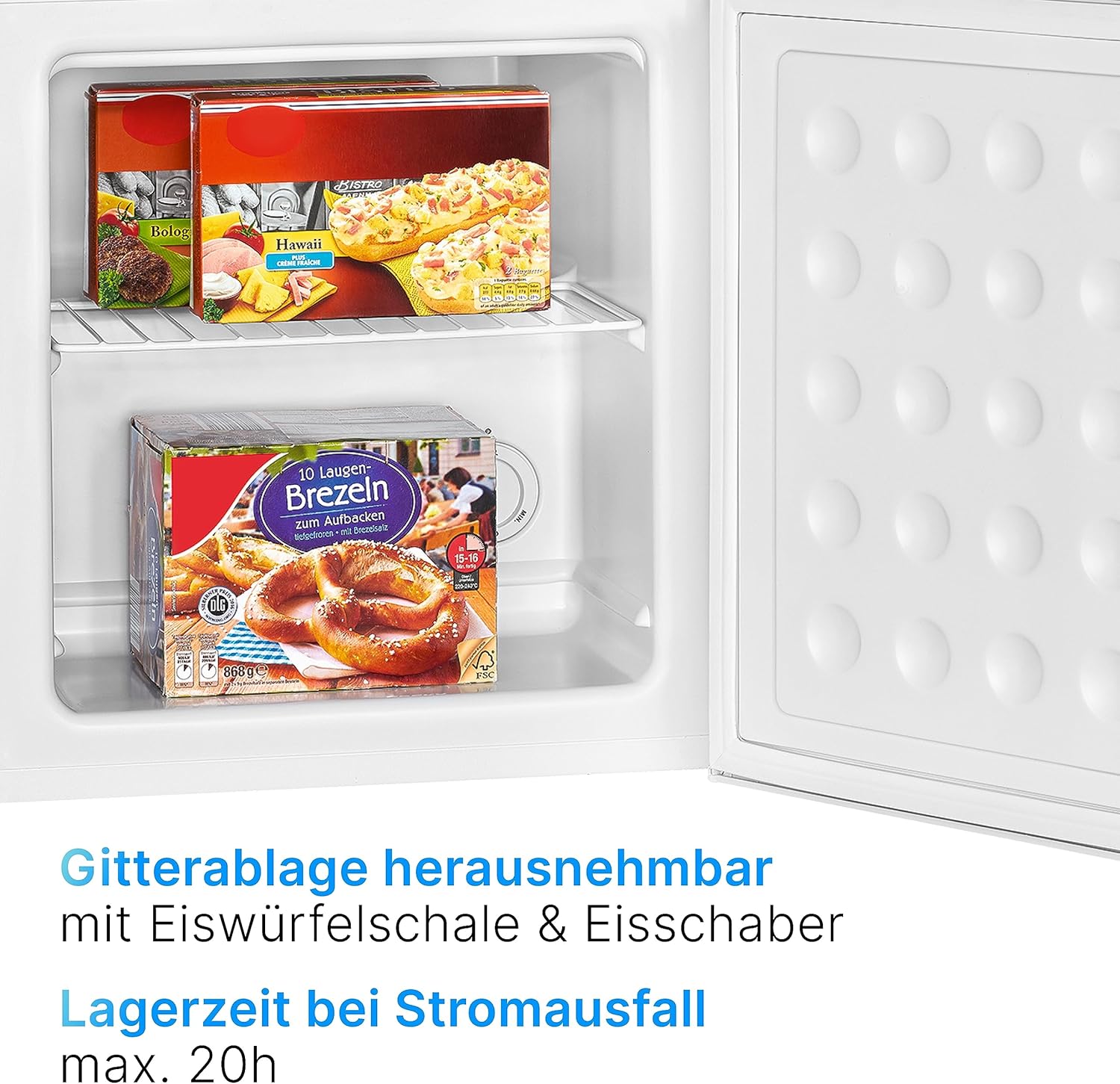 Bomann® Gefrierbox 31L Nutzinhalt | Gefrierschrank klein mit Gitterablage | wechselbarer Türanschlag & stufenlose Temperaturregelung | Mini Gefrierschrank mit 4 Sterne-Kennzeichnung | GB 341.1 weiß