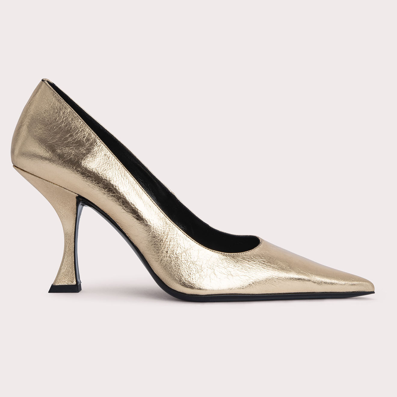 By Far Escarpins en Cuir Viva dorées - Talon 9 cm