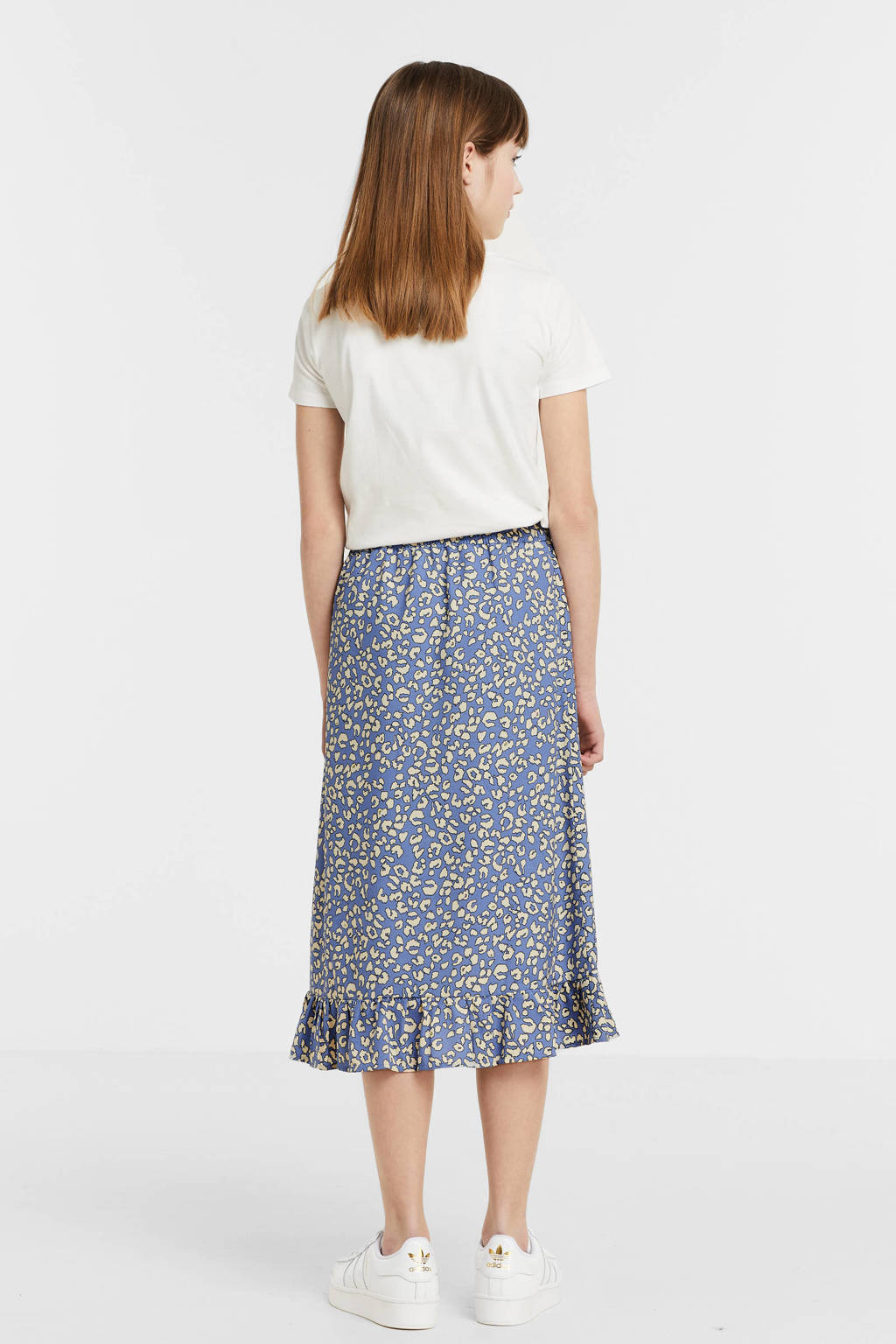 ONLY rok KOGLINO met panterprint blauw/wit