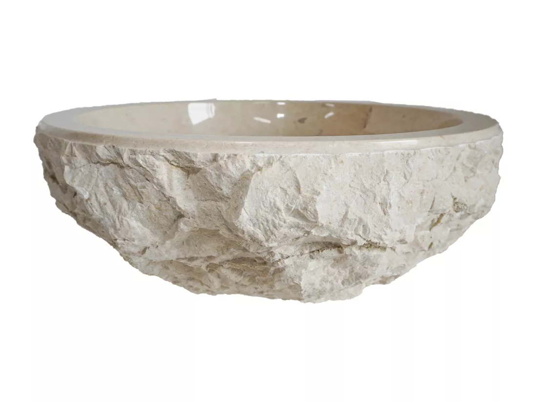 Vasque de salle de bain en marbre LIME - Couleur crème