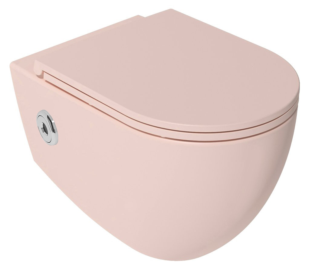 Isvea Infinity toiletpot met bidet en sensor randloos roze