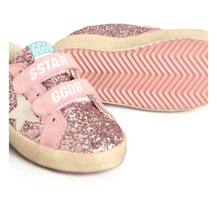 Golden Goose Baskets Scratchs Old School Paillettes | Rose