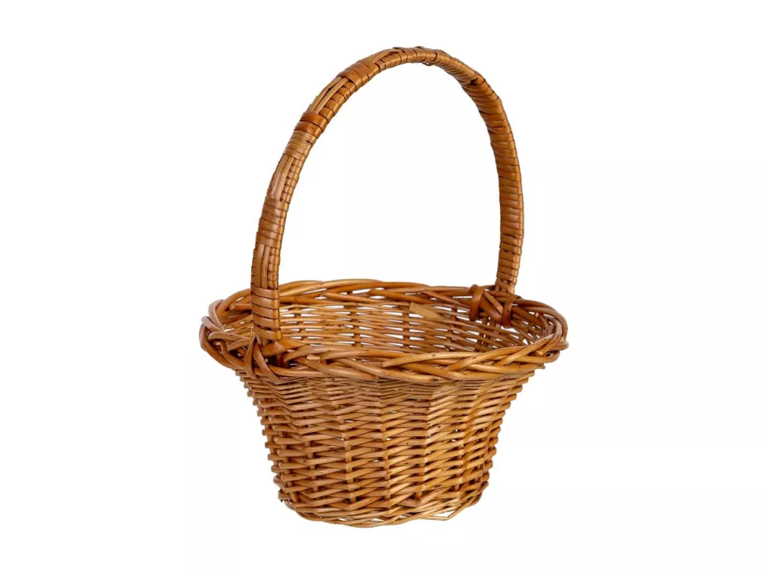 Panier en osier marron 21x21x11/26h cm