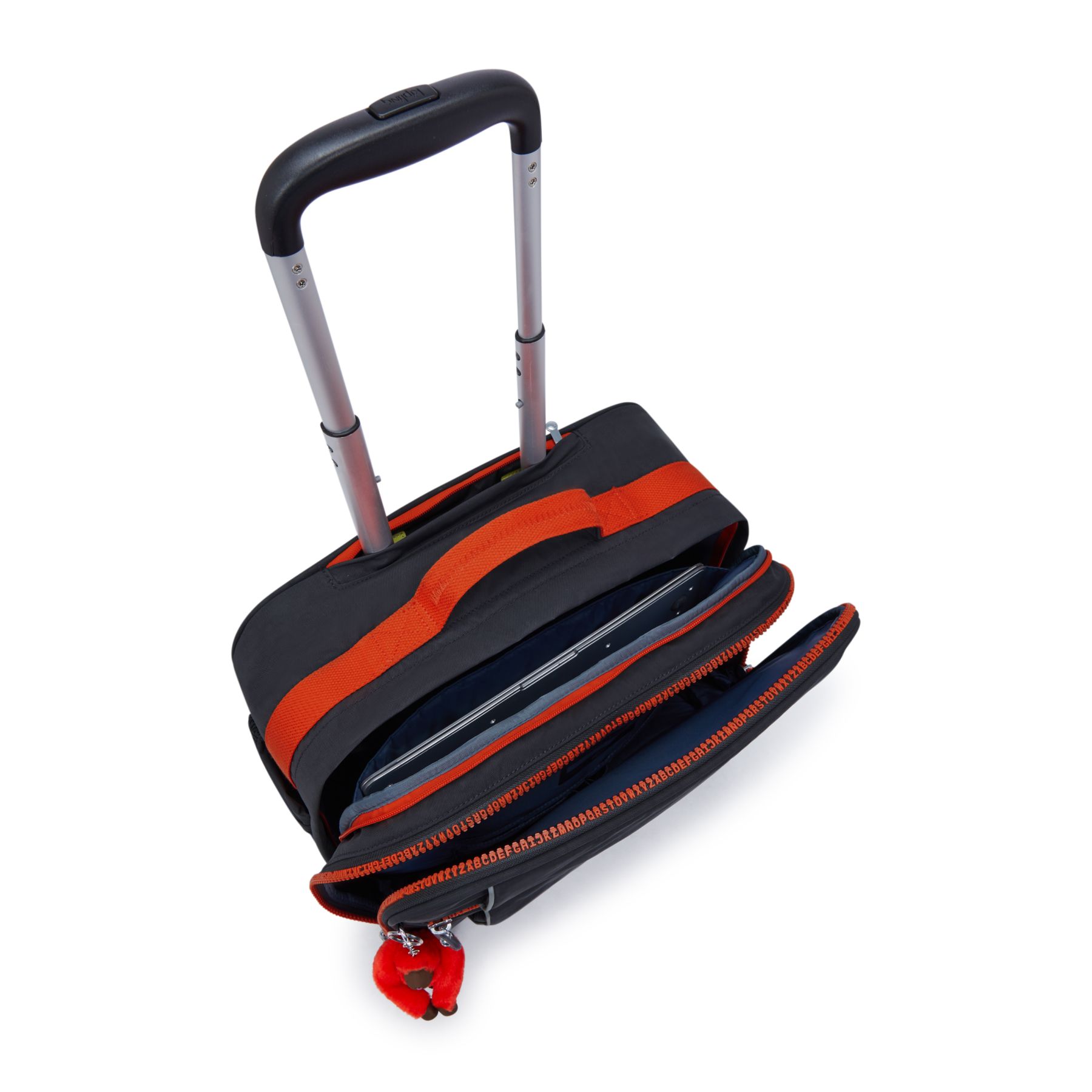 NEW STORIA Sac d'école à 4 roues pour enfants avec compartiment pour ordinateur - Iron Letter Fun