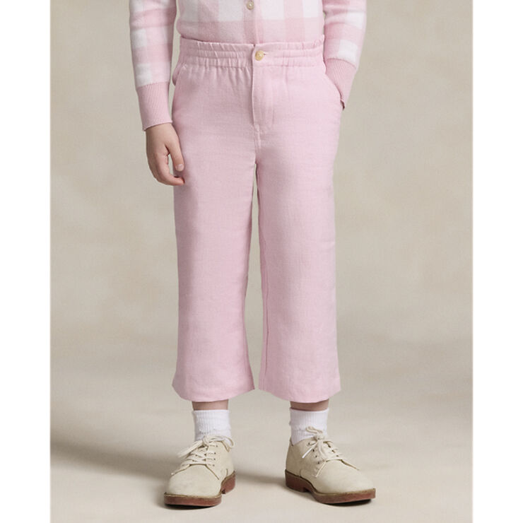 Polo Ralph Lauren Wide-Leg Linen Pant Lyserød