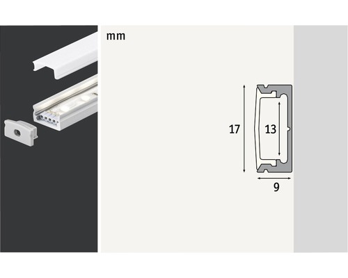 Paulmann aluminium profiel basis diffuser 1,0 m