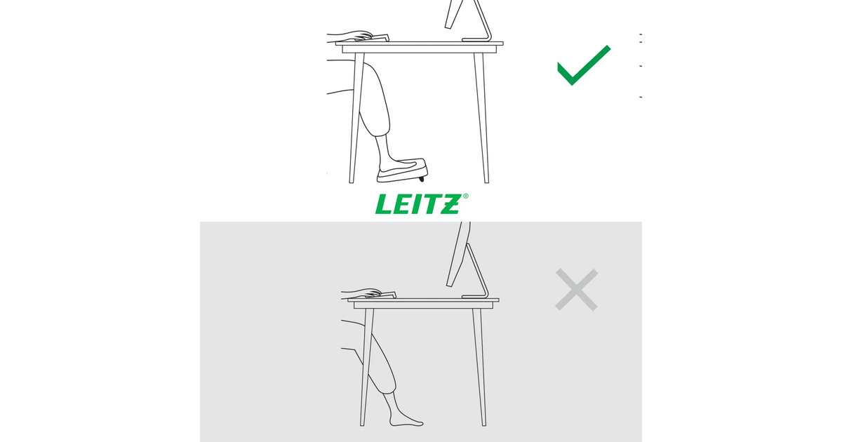 LeitzErgo Verstelbare Bureau Voetensteun  (Zwart)