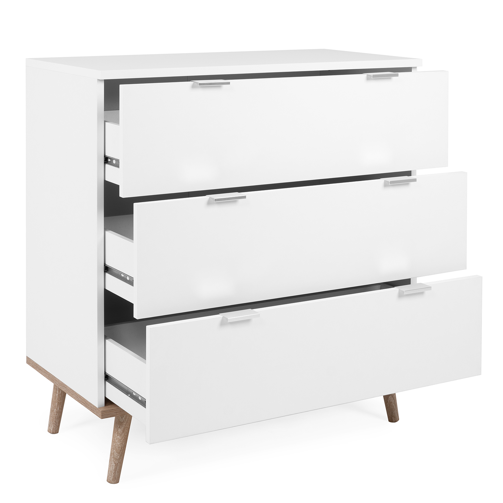 Kommode GÖTEBORG - weiß-Sonoma Eiche - 80 cm breit