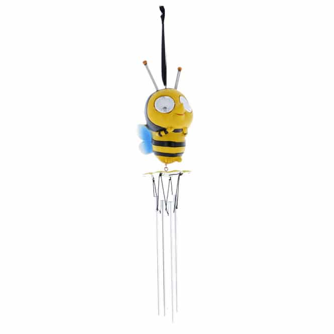 Windspiel Biene mit Solar LED - ca. 7 x 6 x 12 cm