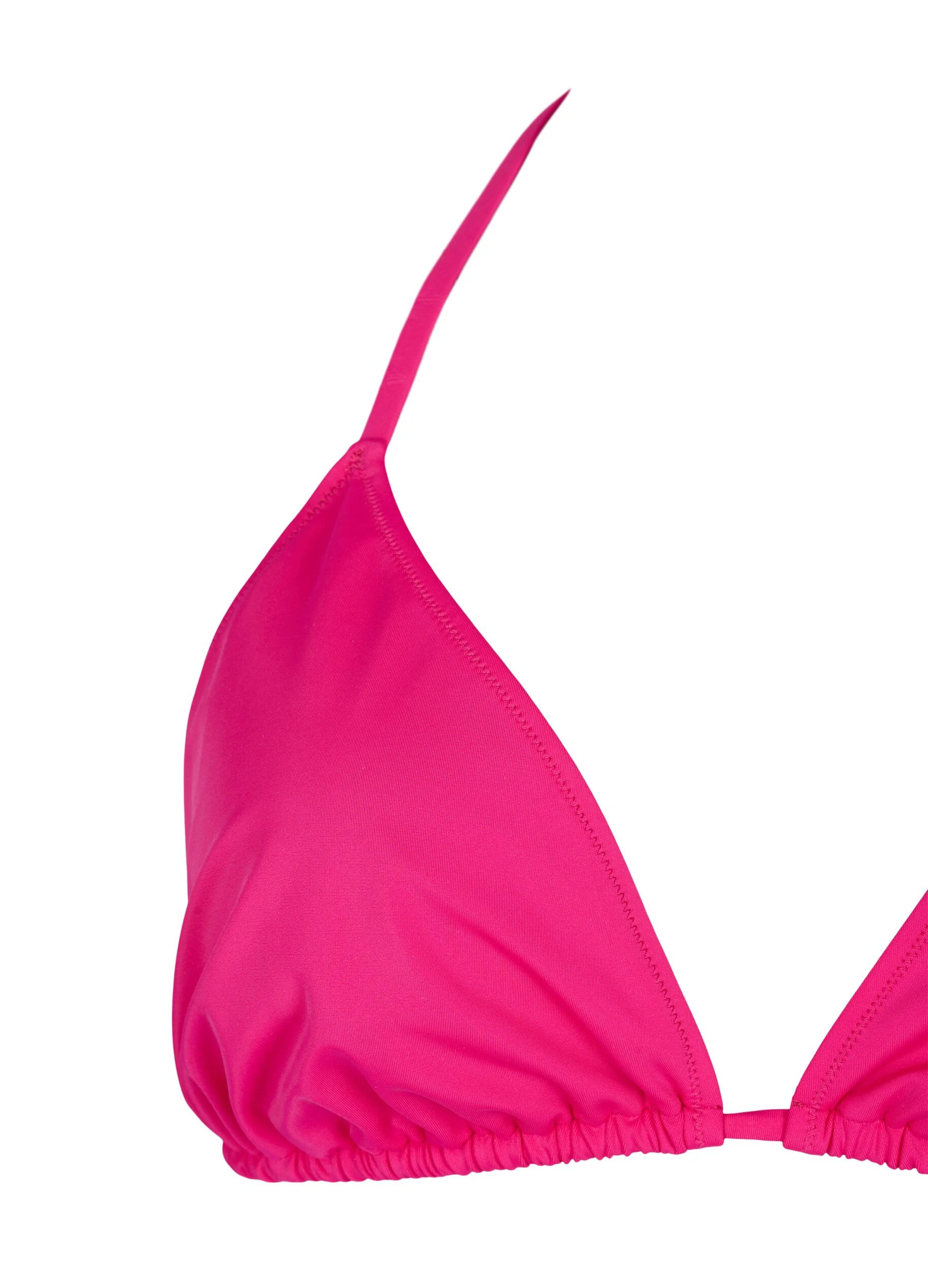 Ensfarvet trekants bikini bh
