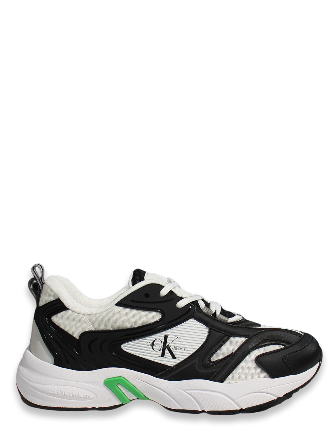calvin klein Baskets de ville homme retro tennis low noir/blanc/vert