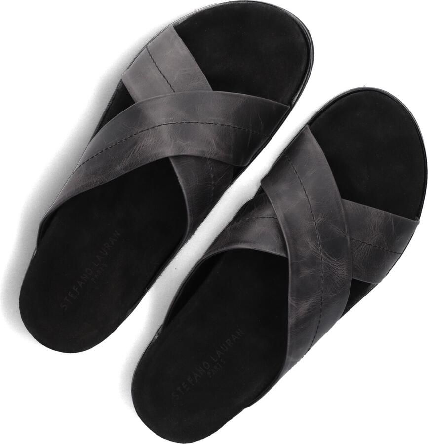 STEFANO LAURAN Slippers Heren 26002 Maat: 45 Materiaal: Leatherlook Kleur: Zwart
