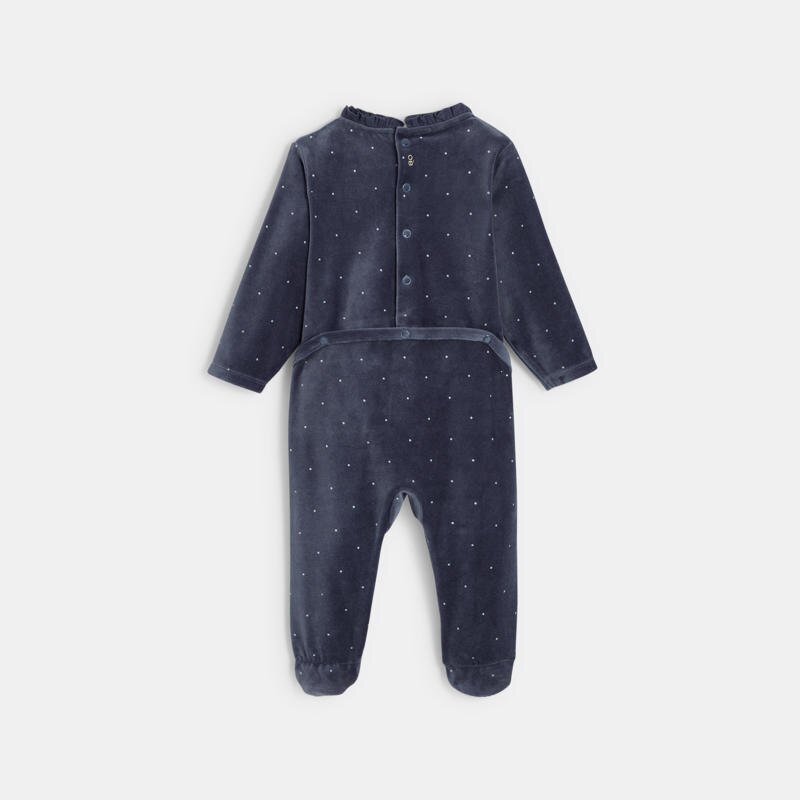 Dors-bien velours ours et pingouin bleu bébé fille Bleu