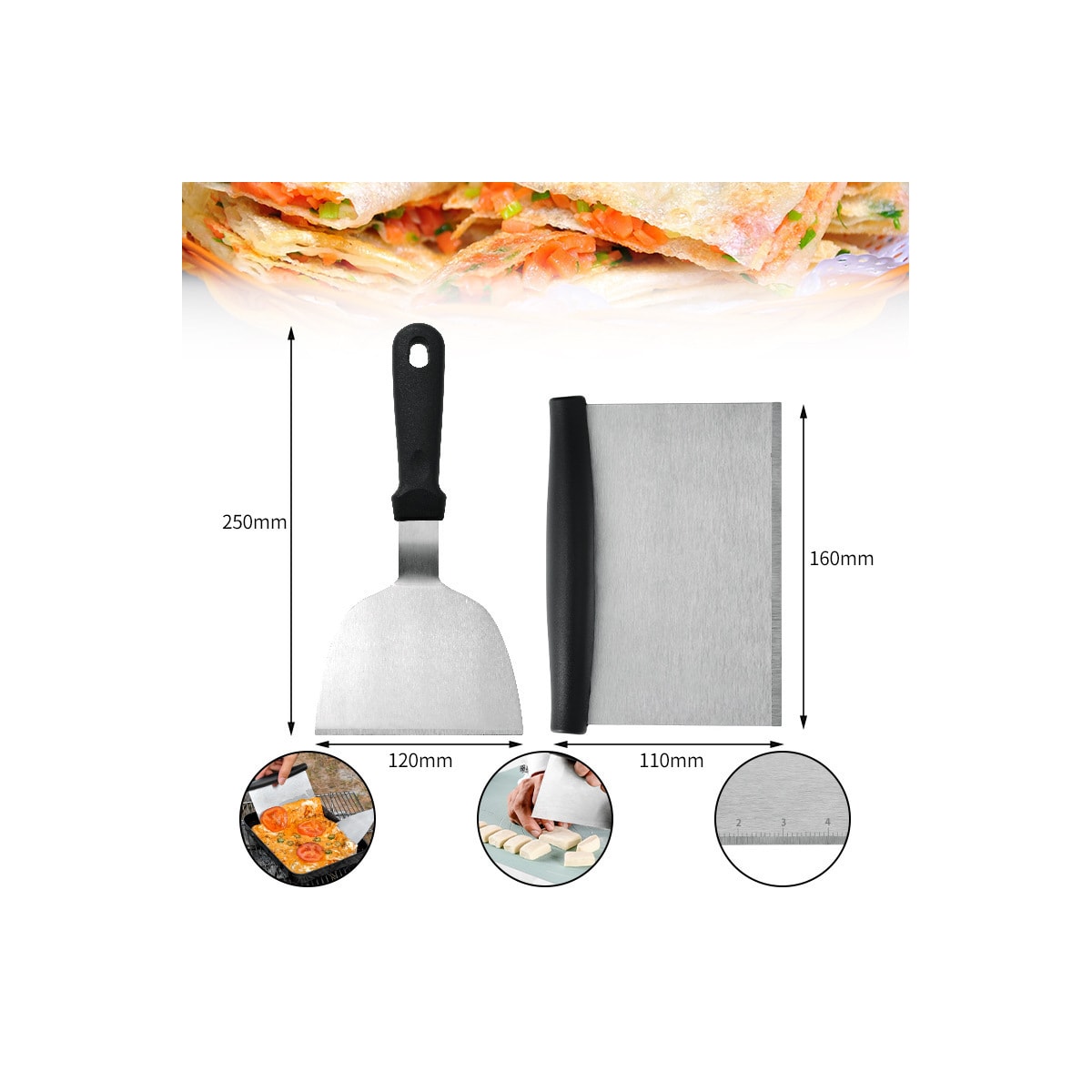 14 stykker grillspatel i rustfritt stål Grillverktøysett