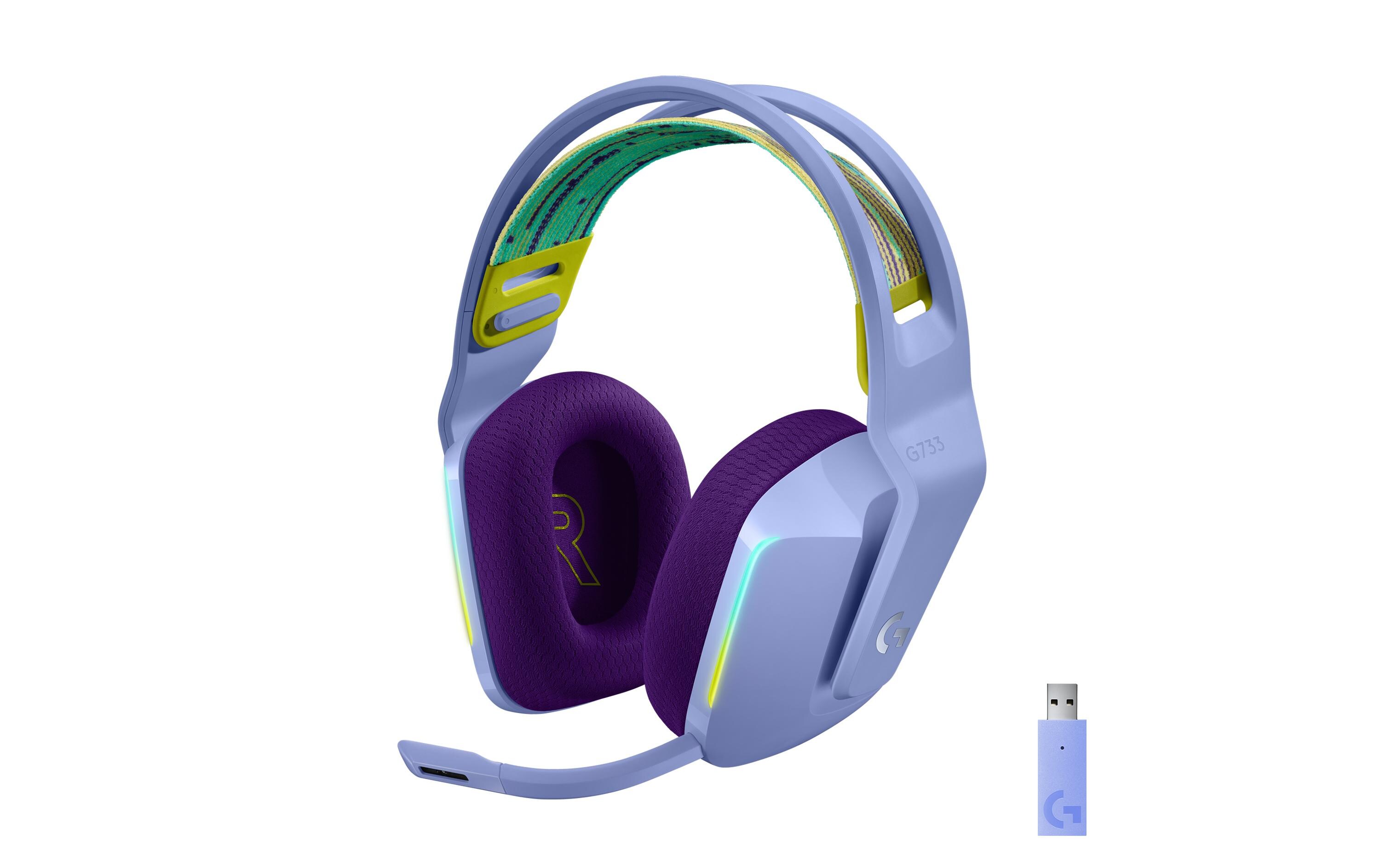 Headset G733 Lightspeed Lila<br>Wireless-Gaming-Headset mit DTS 7.1 Surround-Sound und RGB Beleuchtung