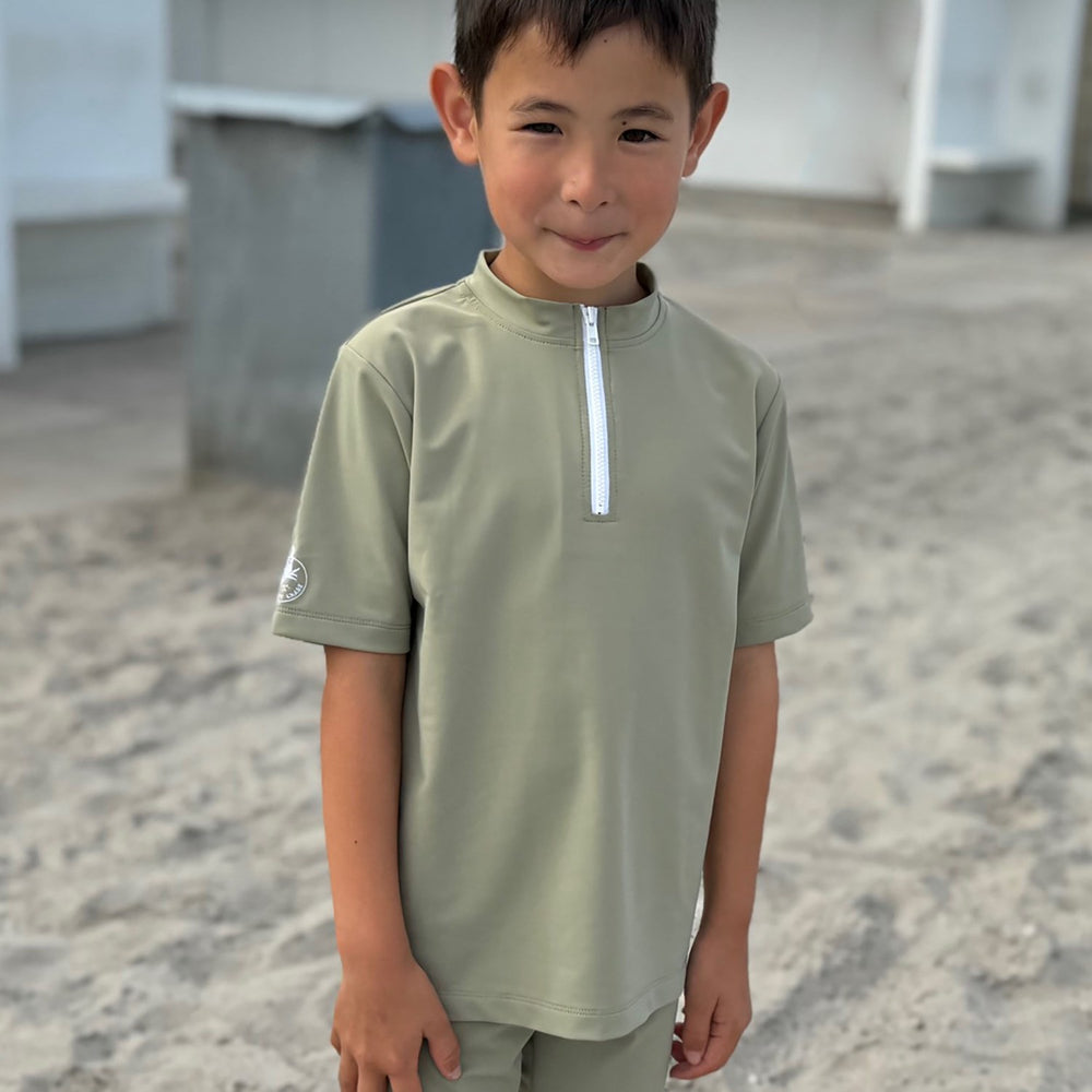 Køb Petit Crabe Olive Max Half Zip Uv-Swim Bluse S/S