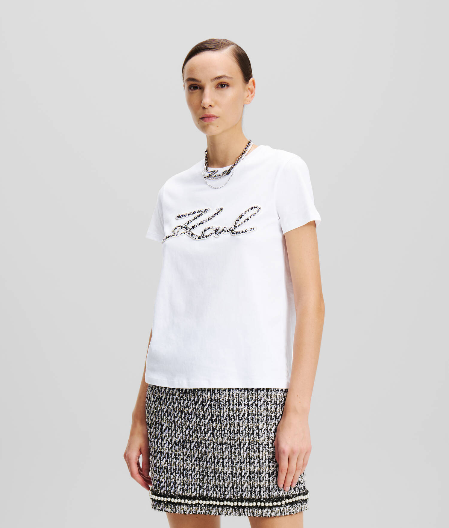 T-SHIRT EN BOUCLÉ KARL SIGNATURE