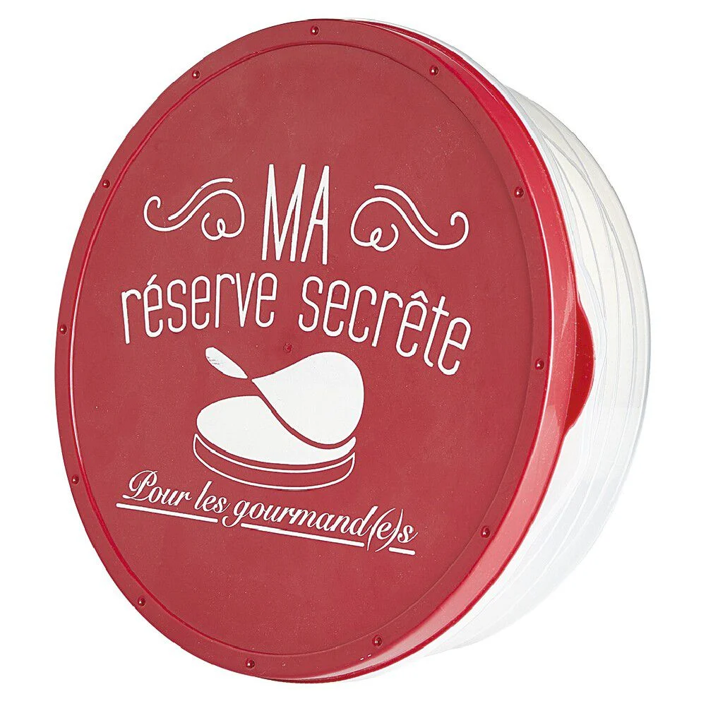 Boîte à crêpes ronde avec couvercle design rouge