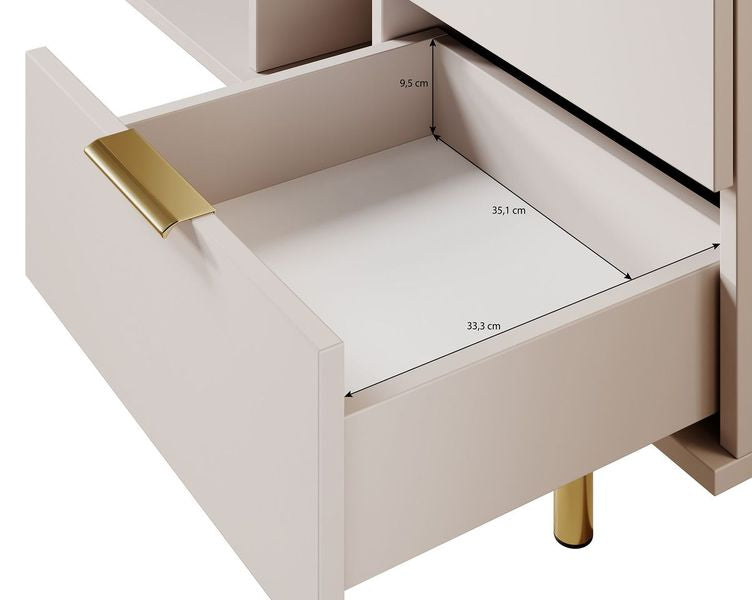 Nicola - TV-Meubel - Mat zwart - 150x41x52 cm