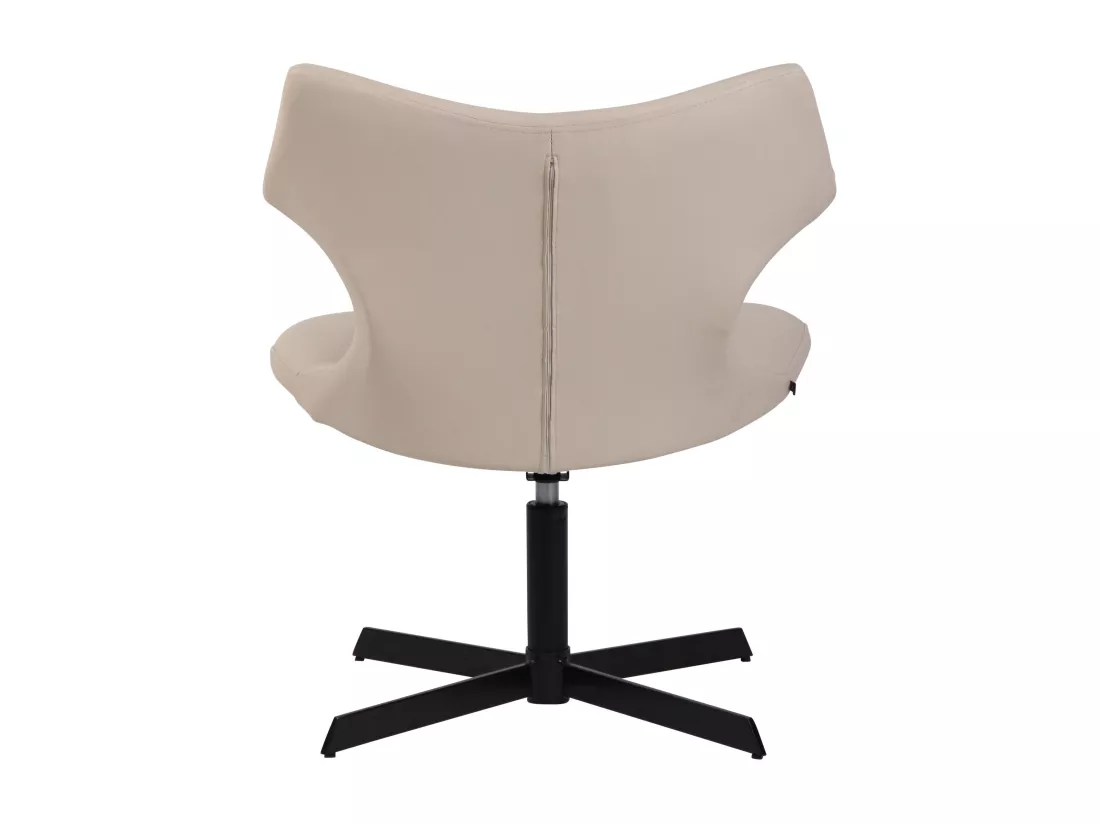 Chaise gondole - Similicuir & Métal noir mat - Crème - Welland