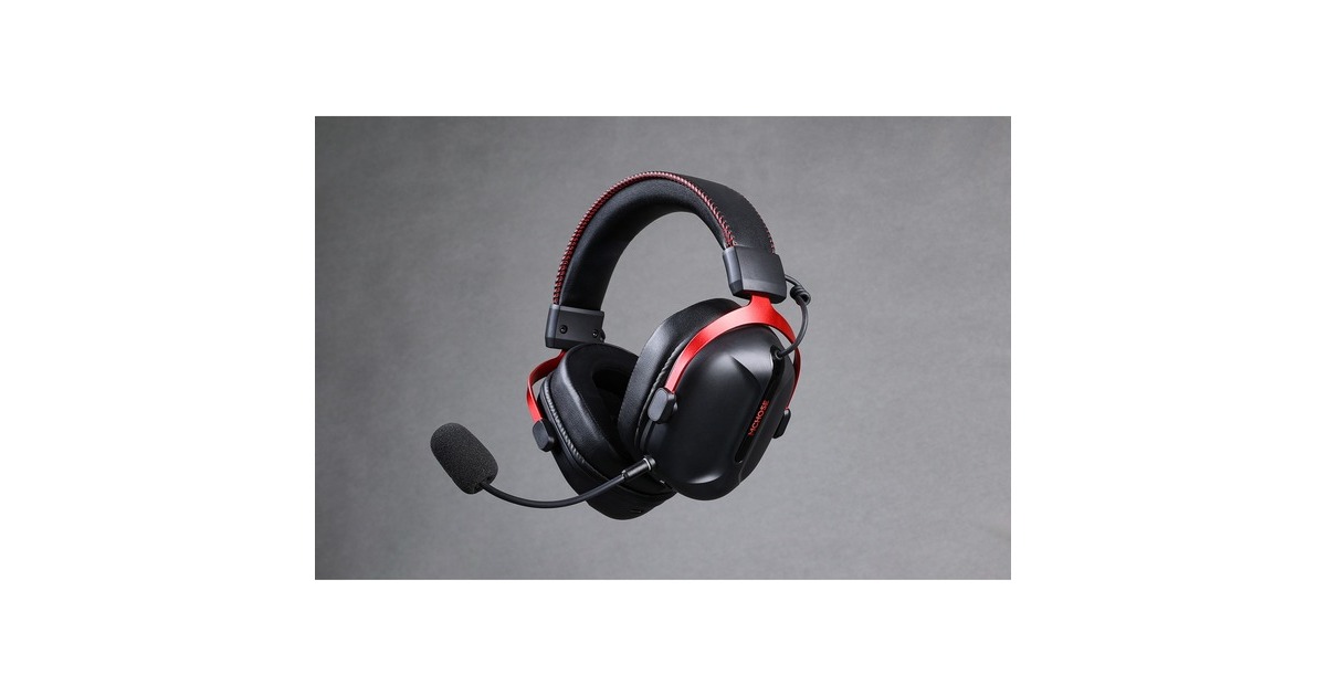 MCHOSES9 Pro Wireless  over-ear gaming headset  (Zwart/rood, PC / laptop / Playstation / Switch / Smartphone, 2.4G / Bluetooth / Wired / Type-C)