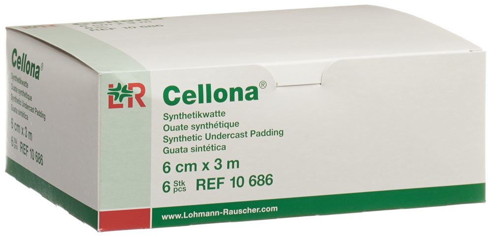 Cellona Synthetikwatte<br>6 Stück, Rolle, 6cmx3m, weiss
