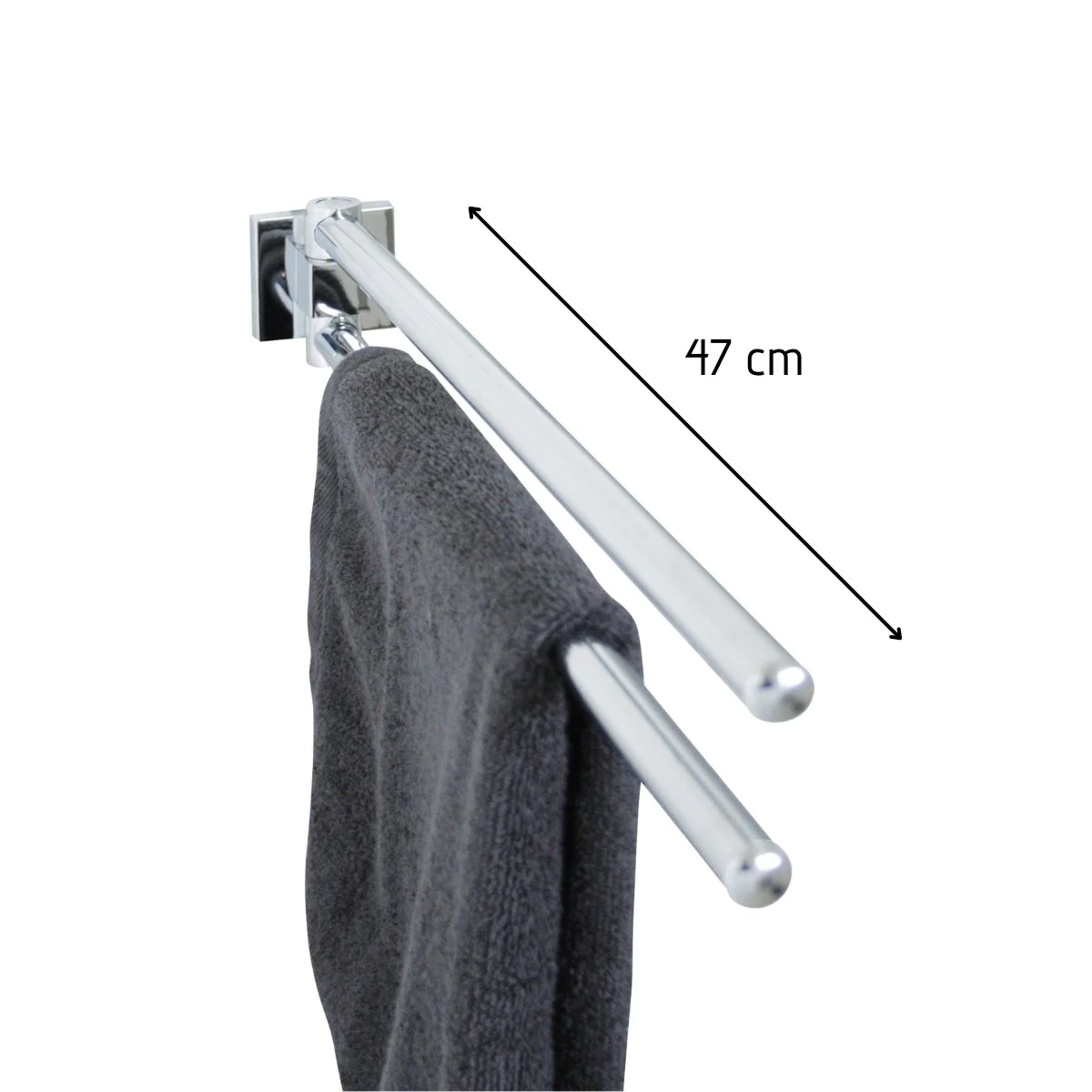 Porte serviette double gris chrome Mare Fackelmann