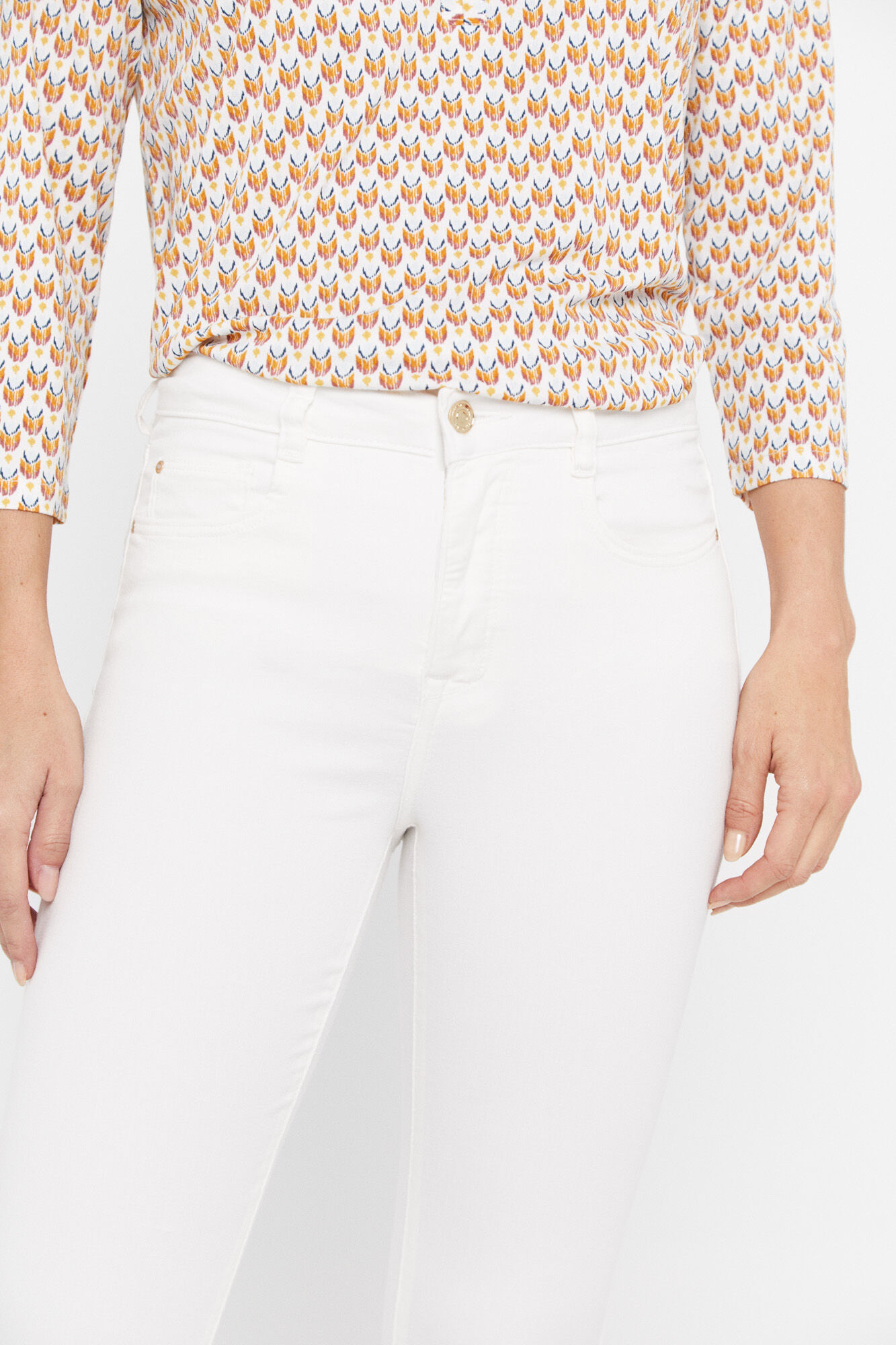 Calça jeans modeladora Sensational Fit - Branca