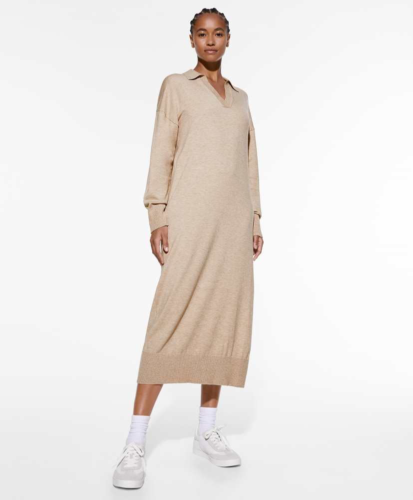 Vestido longo de malha fina