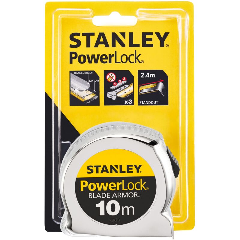 Mètre ruban STANLEY Blade Armor Powerlock - 10 m x 25 mm
