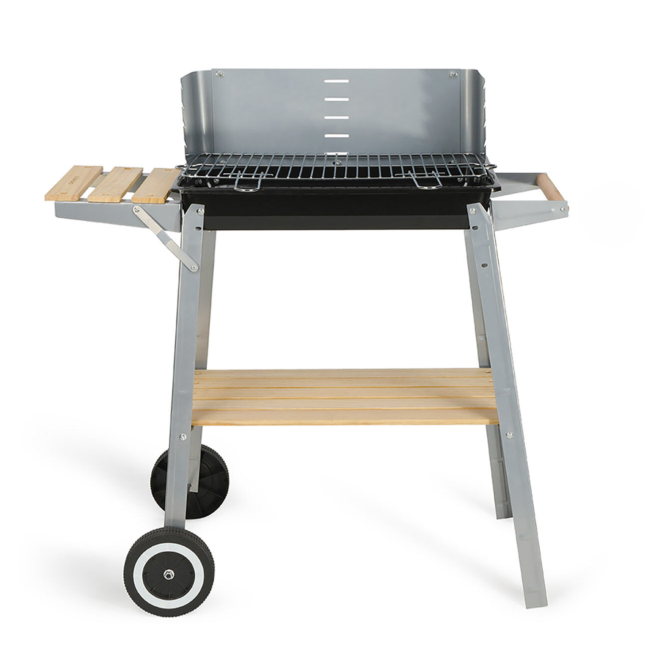 Livoo Barbecue charbon finition bois gris - 69x12x35.5 cm