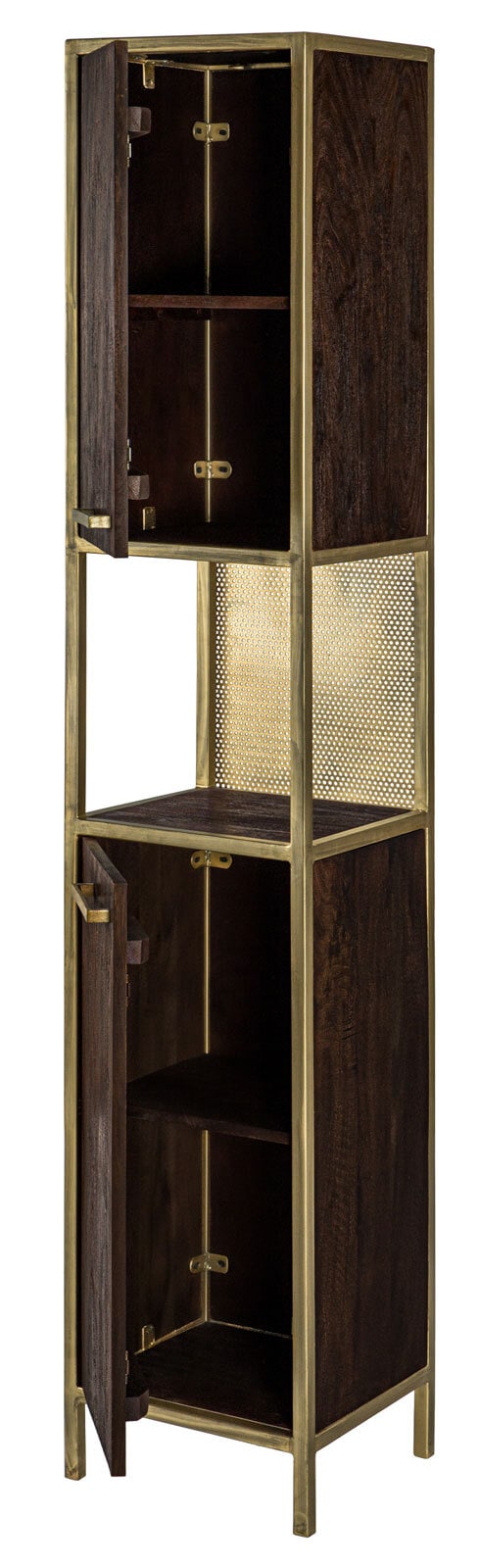 Hochschrank GOLDEN BATH 34,5 x 190 cm Braun/ Goldfarbig