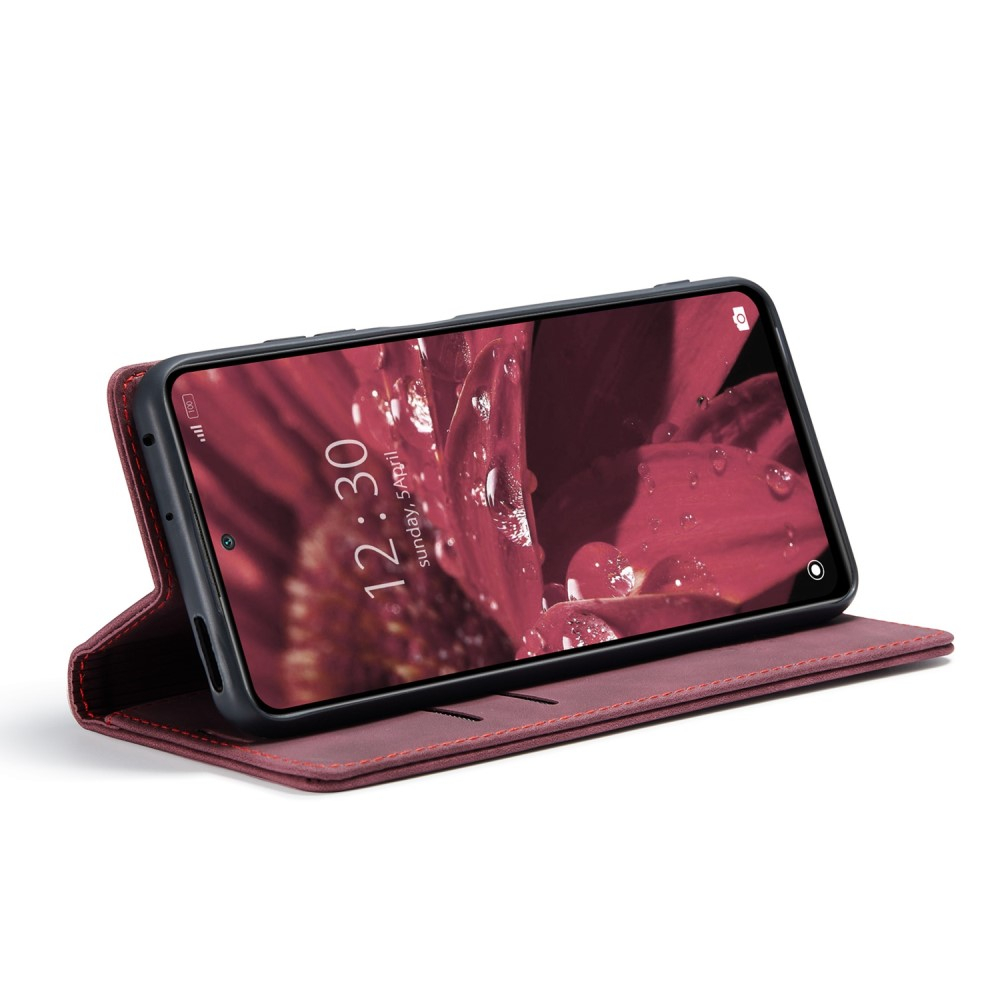 Xiaomi 12 Leder Tasche Flip Wallet Etui mit Kartenfächern - Rot