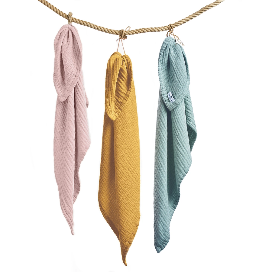 Nordic Coast Company Musselindecke curry gelb 80 x 80 cm