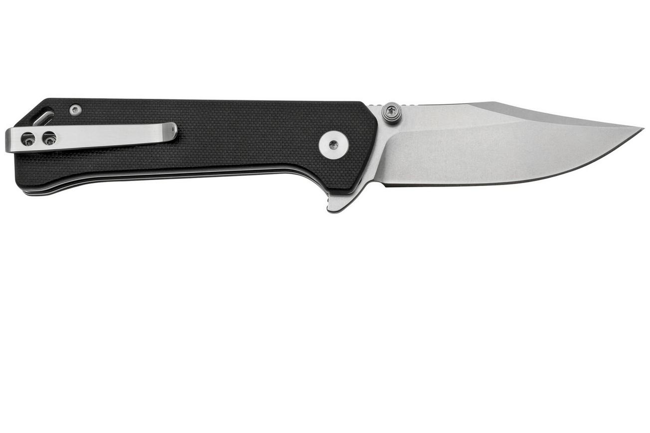 QSP Grebe QS147-C1, 14C28N Clippoint zwart G10, zakmes