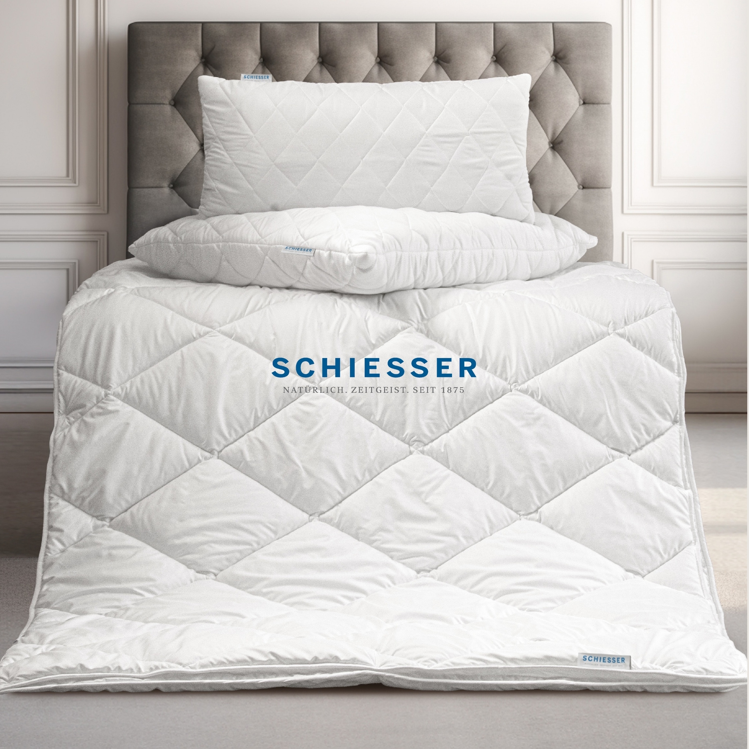 Schiesser 4-Jahreszeitenbett »Lykke - 2 zusammenknöpfbare Steppdecken für Sommer und Winter« 4-Jahreszeiten 1 Stk. tlg. STANDARD 100 by OEKO-TEX® zertifiziert