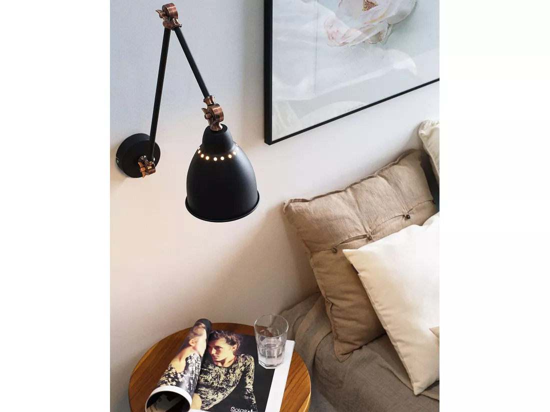 Lampe murale MISSISSIPPI Réglable Métal Gris graphite