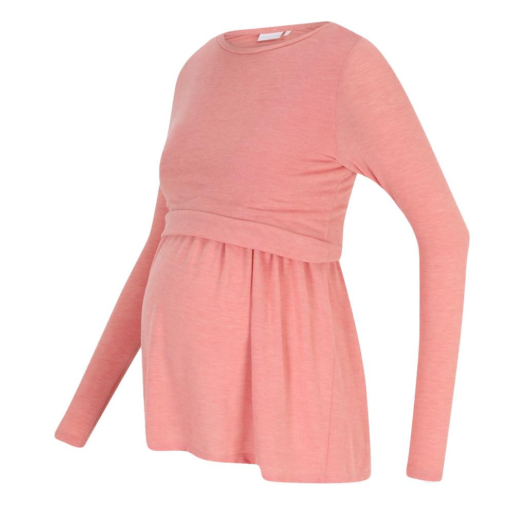 Mamalicious T-Shirt Manches Longues Rose Femme Mamalicious Lanabella