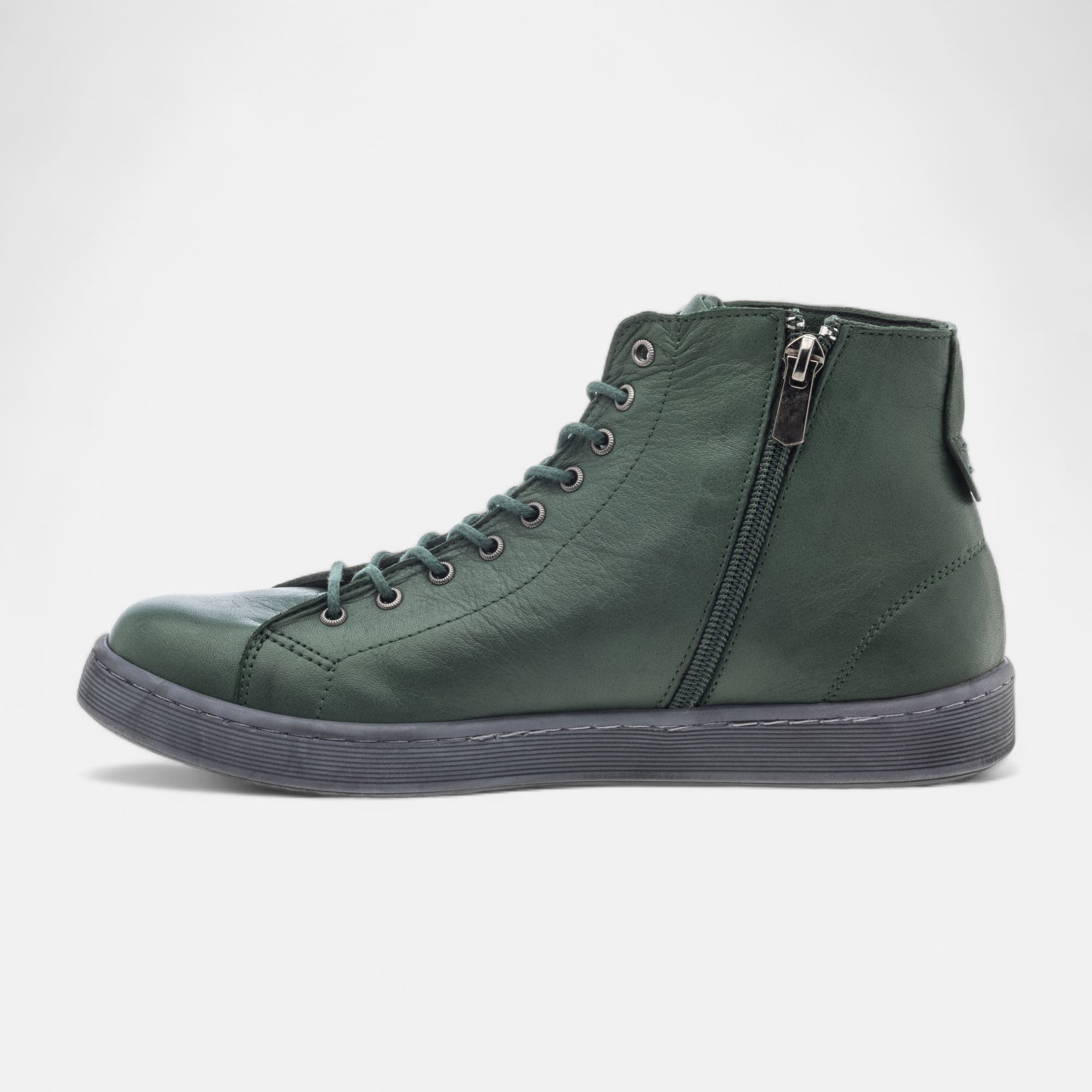 Baskets hautes Femme en cuir vert